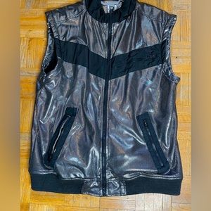 Silver vest bomber jacket size medium